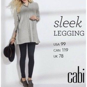 CAbi Leggings XS Women's Gray Sleek Casual Thick Waistband Ponte Knit